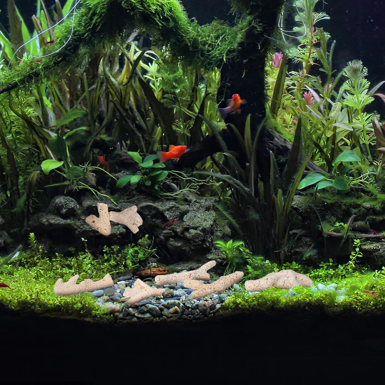 

Creative Bottom Sand Aquarium Fish Tank Decoration Rock Ornament Filter Material Natural Crushed Stones Fish