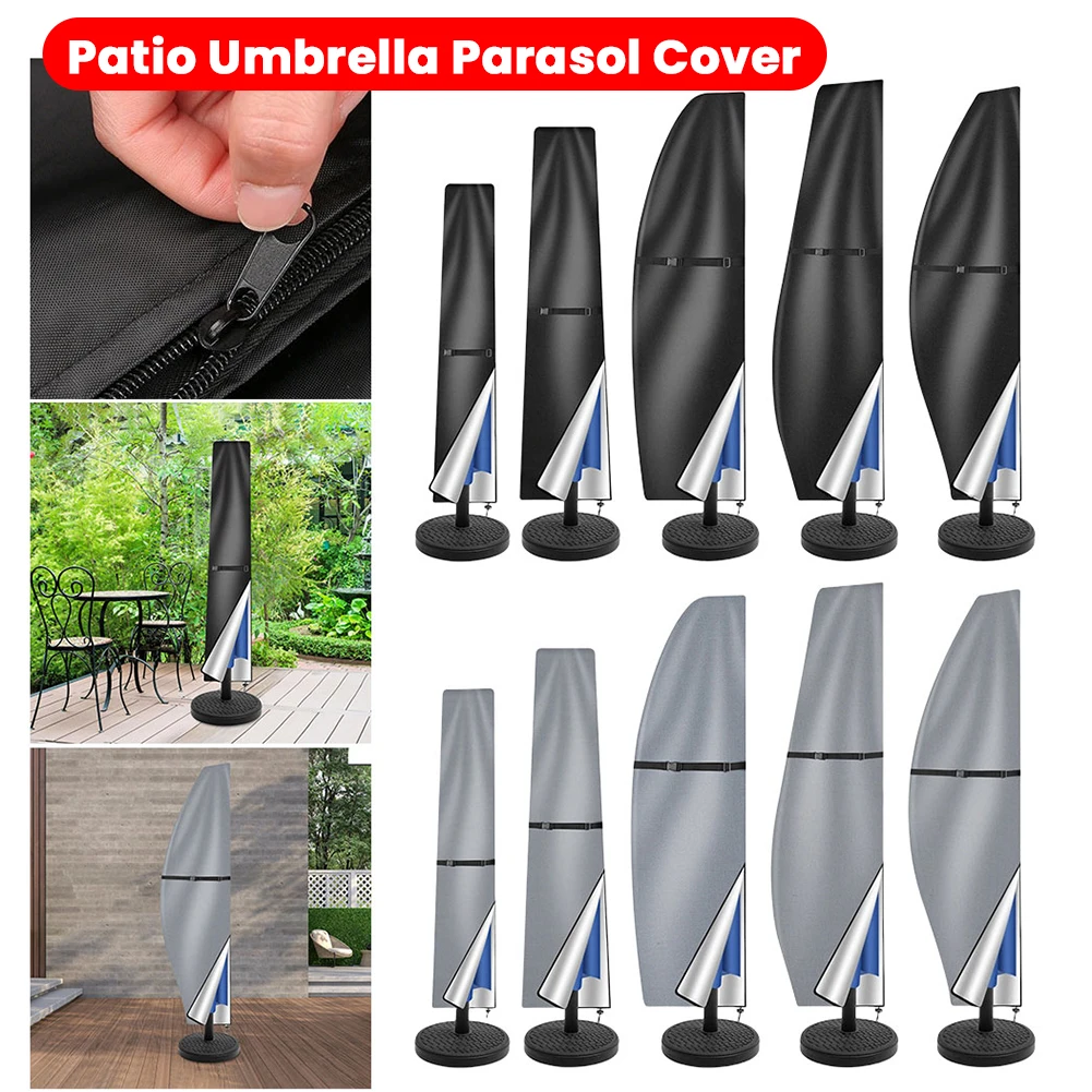 ผ้าคลุมกันรังสียูวีสำหรับกลางแจ้งแบบมีซิป ผ้าคลุมร่มกันแดดกลางแจ้ง ผ้าคลุมร่มกันฝนสำหรับร่มกลางแจ้ง