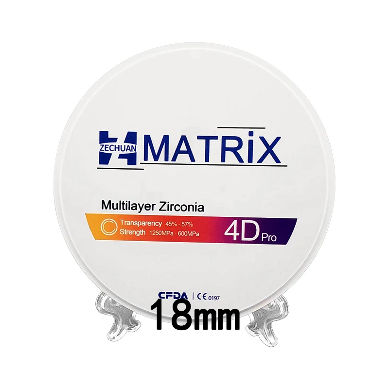 

Dentistry 18mm Zechuan 4D Pro Multilayer Zirconium Disc Gradient Zirconia Block Sintered All Zirconia Teeth
