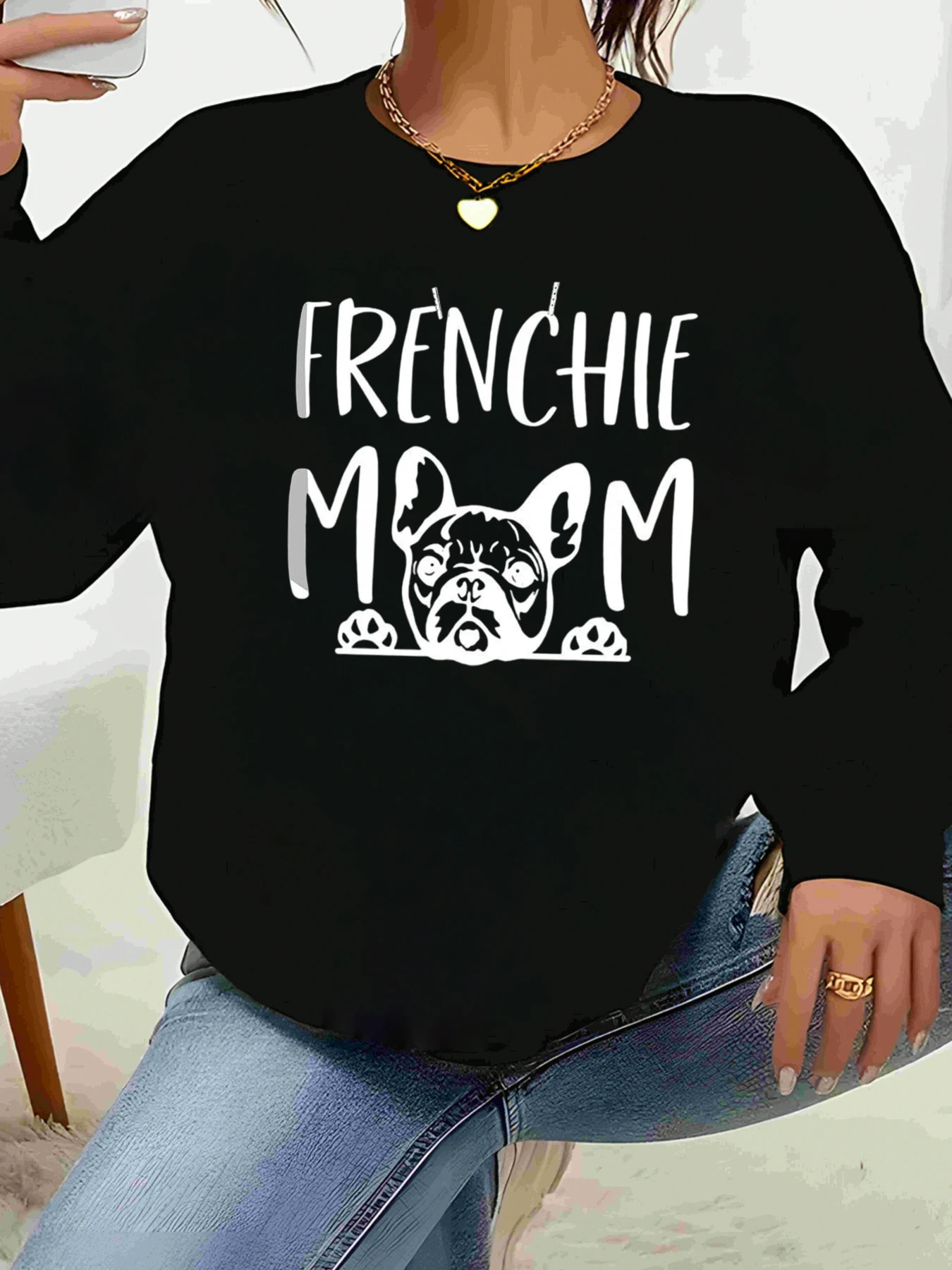 

Толстовка с принтом для мамы Trenchie, повседневная одежда с круглым вырезом на День матери, женская мода