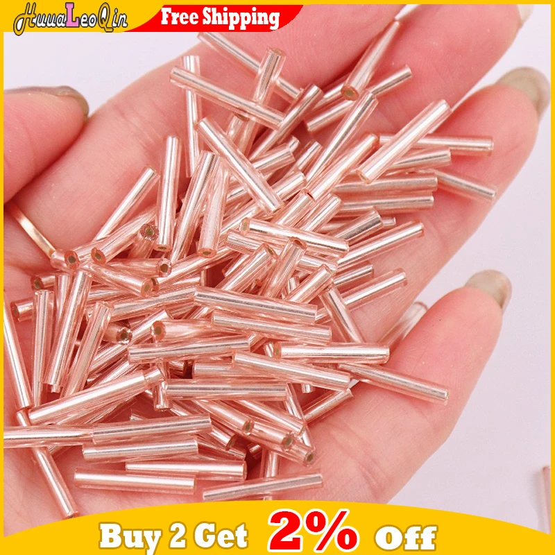 35 pz 2.5x15mm lungo tubo di tromba ceca perline di vetro 8/0 distanziatore allentato Seedbeads per cucito gioielli che fanno accessori per cucire