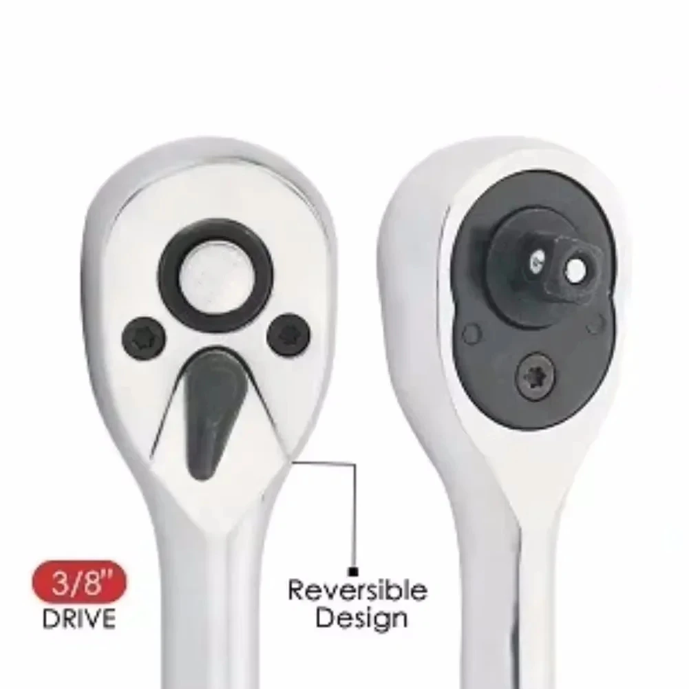 1/4'' 3/8'' 1/2'' Drive Reversible Ratchet Wrench - 24Tooth Quick Release Socket Tool for Automotive Nut Mechanical Hand Repair