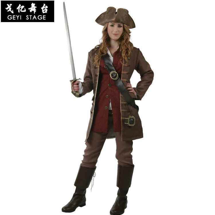 Captain pirates caribbean pirates hat halloween costume adult women cosplay pirate female