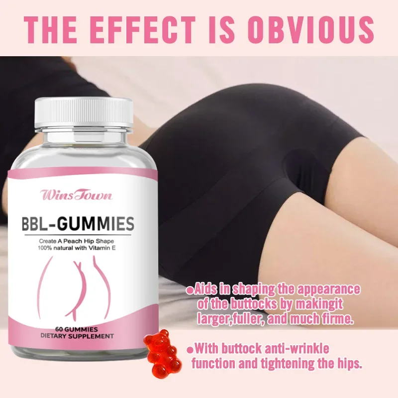 1 bottle Buttock Enlargement BBL Gummies make the buttocks bigger, fuller and firmer, helping to shape the buttocks