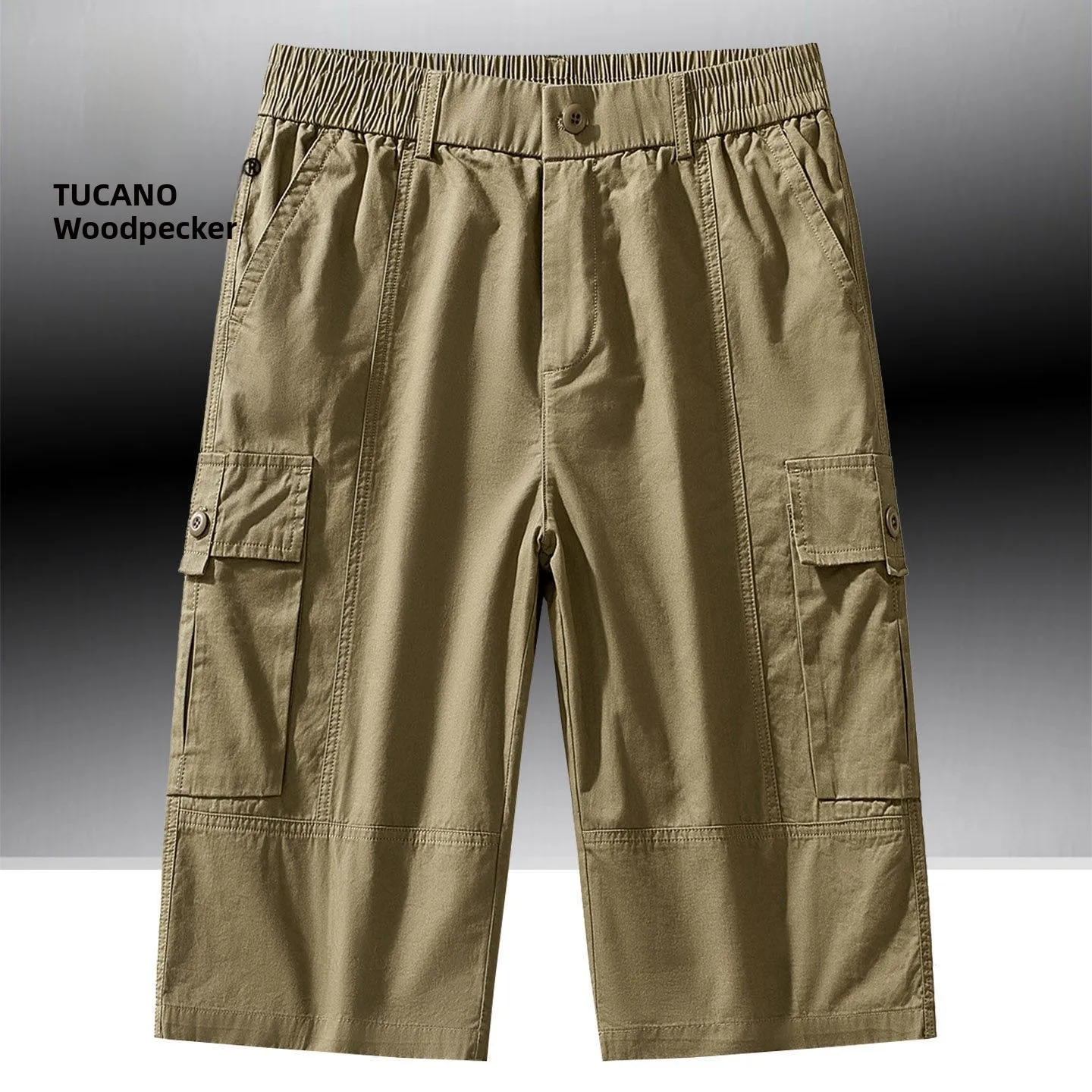 

Мужские летние шорты из чистого хлопка свободного кроя с несколькими карманами, длиной семь дюймов, дышащие, удобные, легкие