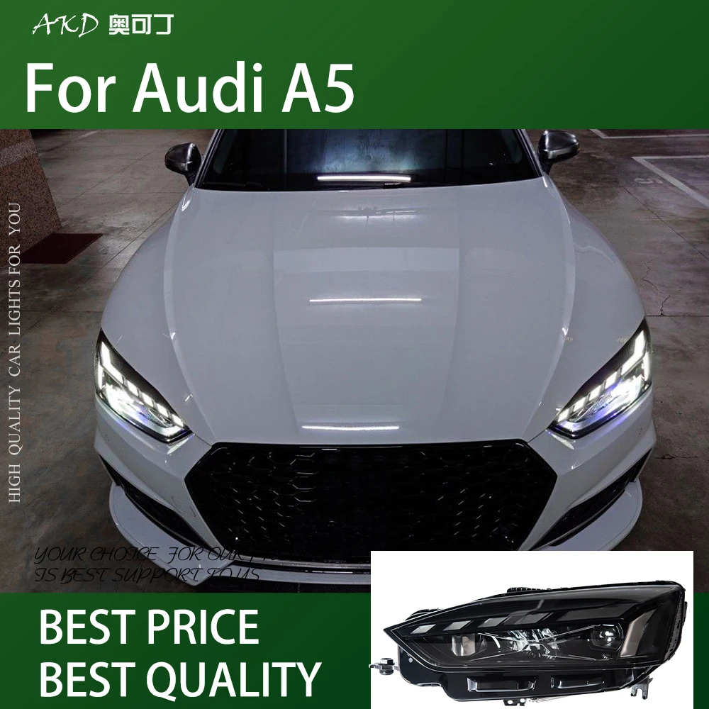Car For Audi A5 A5L 2017-2021 Headlights DRL Hella 12V LED Xenon HID Bulbs Fog Tool Car Accessories Supplies A5L Head Lamp