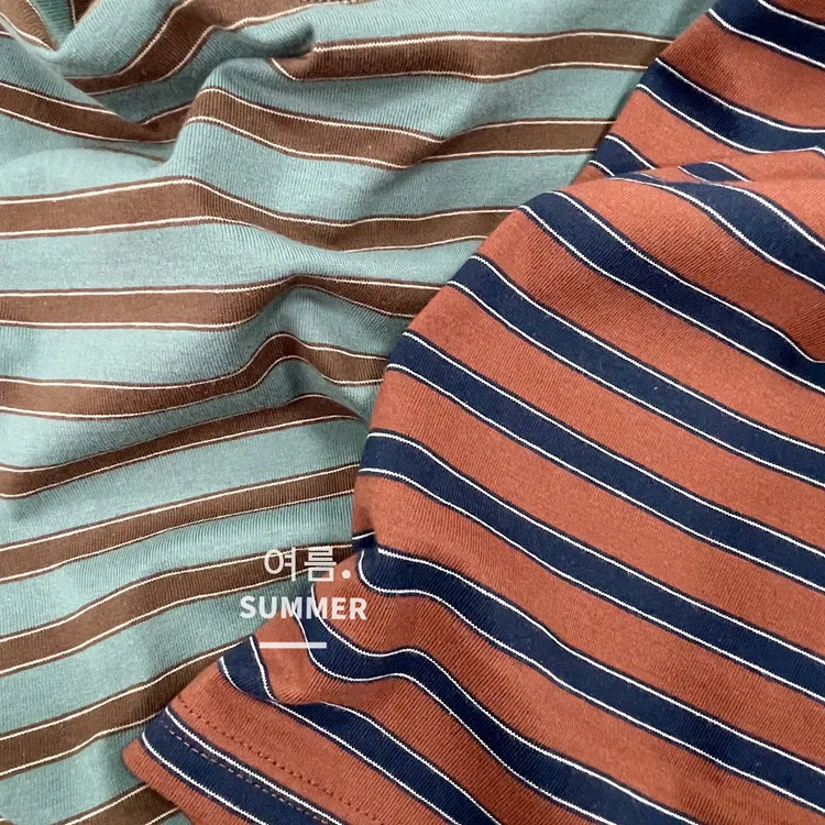 New Summer Boy Girl Children Thin Loose Striped T-shirt Baby Retro Casual Sports Short Sleeves Tops Fashion Cotton Simple Tees