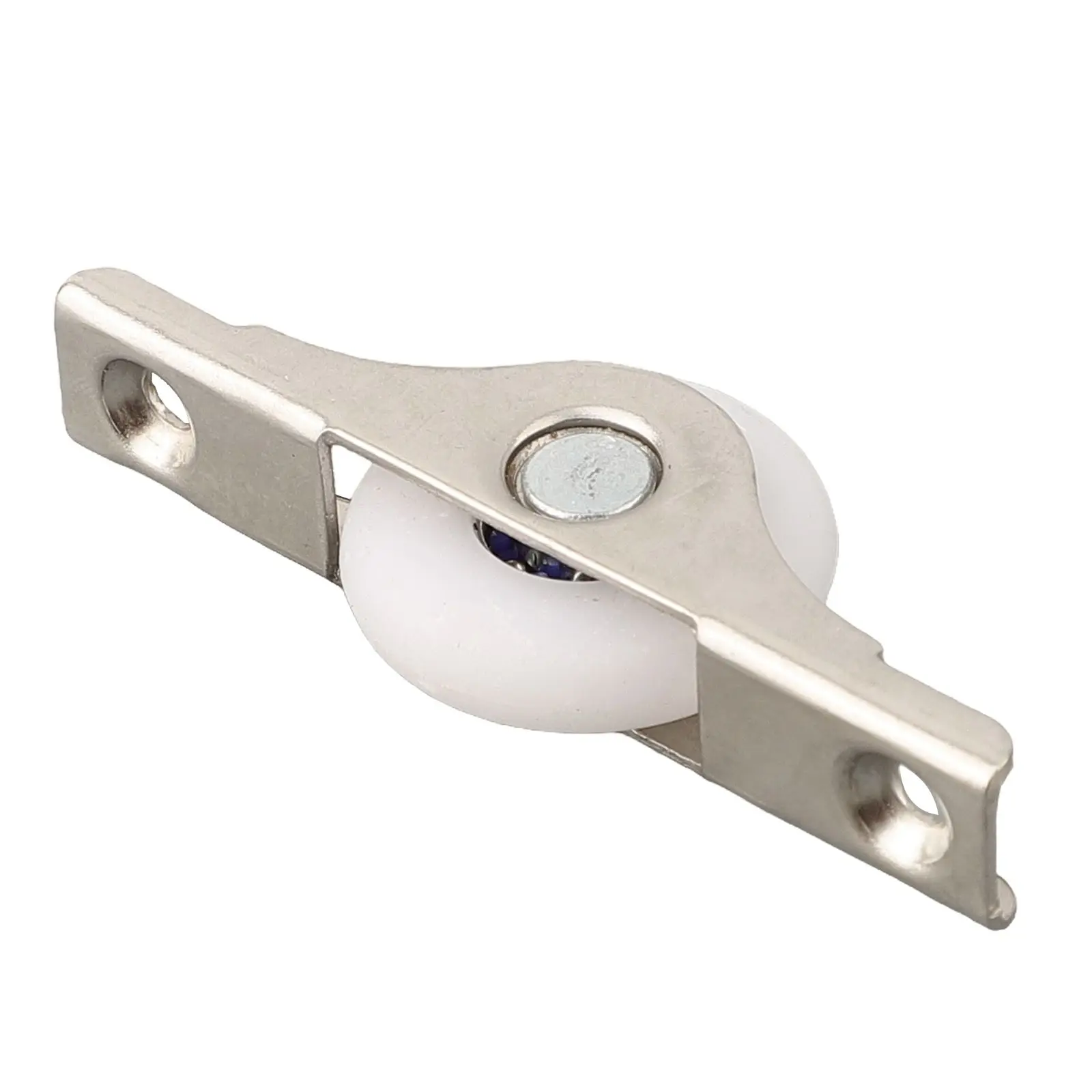 62*11mm Iron Bracket Nylon Wheel Silver White 25mm Sliding Wheel Door Roller Pulley Nylon Wardrobe Cabinet Parts