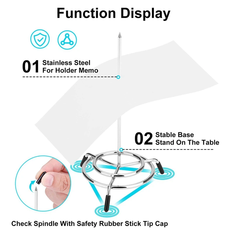 Support de Stabber de Ticket, Broche de Contrôle, Fourchette à Billets, 4 Pièces