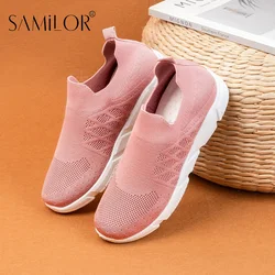 Samilor Summer Flying Weave Sneakers Super Light Comfortable Vulcanized Shoes Female Mesh Breathable Sneakers Women Shoes