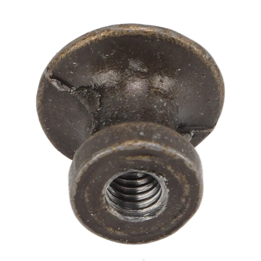 20pcs Cabinet Handle Zinc Alloy Single Hole Handle 12x11MM Round Head Small Handle Bronze Vintage Mini Drawer Pulls Jewelry Box