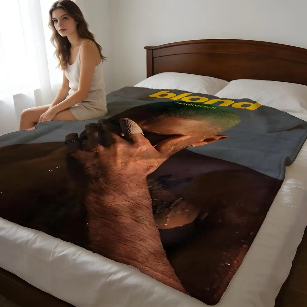 

Плед из короткого плюша высокой плотности для дивана, для сна в кондиционируемой комнате, мягкий, приятный для кожи, Blonde Frank Ocean Album