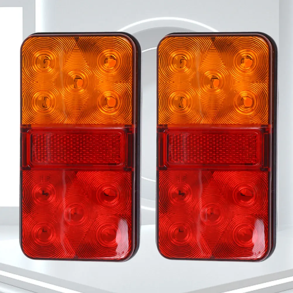 

2Pcs 12V LED Rear Tail Light 6000K Indicator Stop Light Waterproof Truck Side Light 10LED Rear Indicator Lamp for RV Lorry Truck