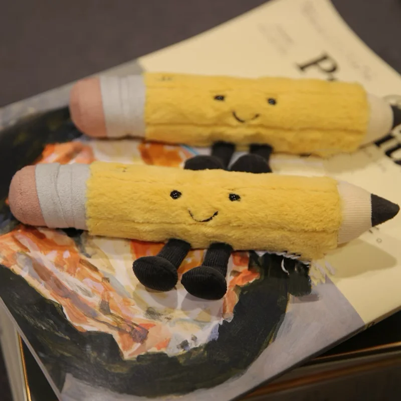 Requintado dos desenhos animados brinquedo de pelúcia papelaria lápis macio pelúcia criativo ornamentos decorativos coleção presentes do festival para crianças