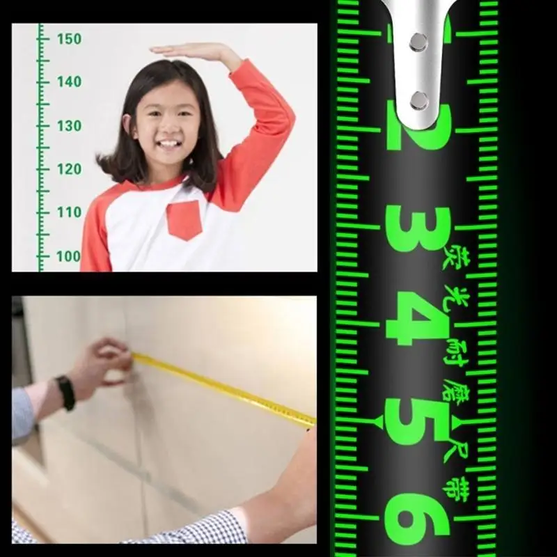 Y1UD Industrial Strength Retractable Rulers Not Slip Grip Fluorescent Marking Gift