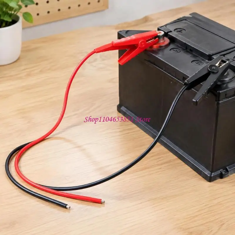 Battery Clip Power Cable Pair with Red Positive and Black Negative Cables 