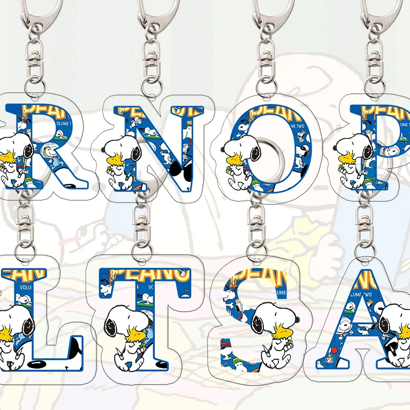 

Acrylic Snoopy Letter Keychain Kawaii Student Bag Decorate Accessories Key Ring Couple Suit Creativity Name Birthday Gift