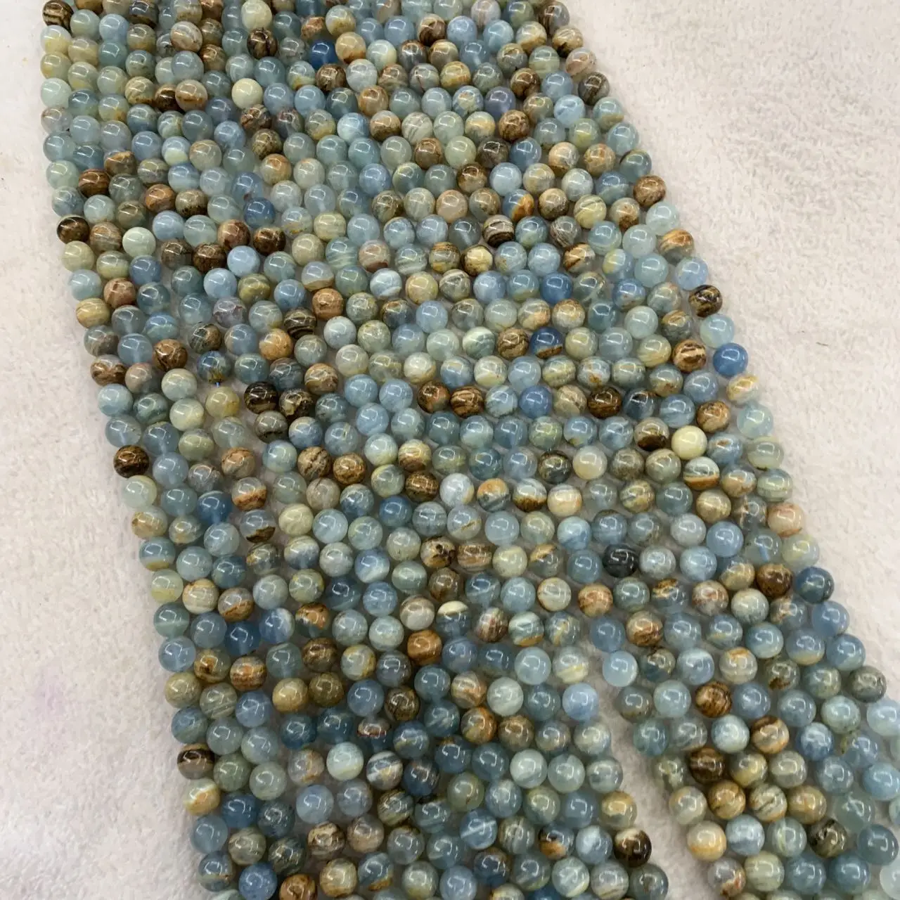 Blue Argentina Calcite Stone Beads Natural Gemstone Beads for Jewelry Making Strand 15 