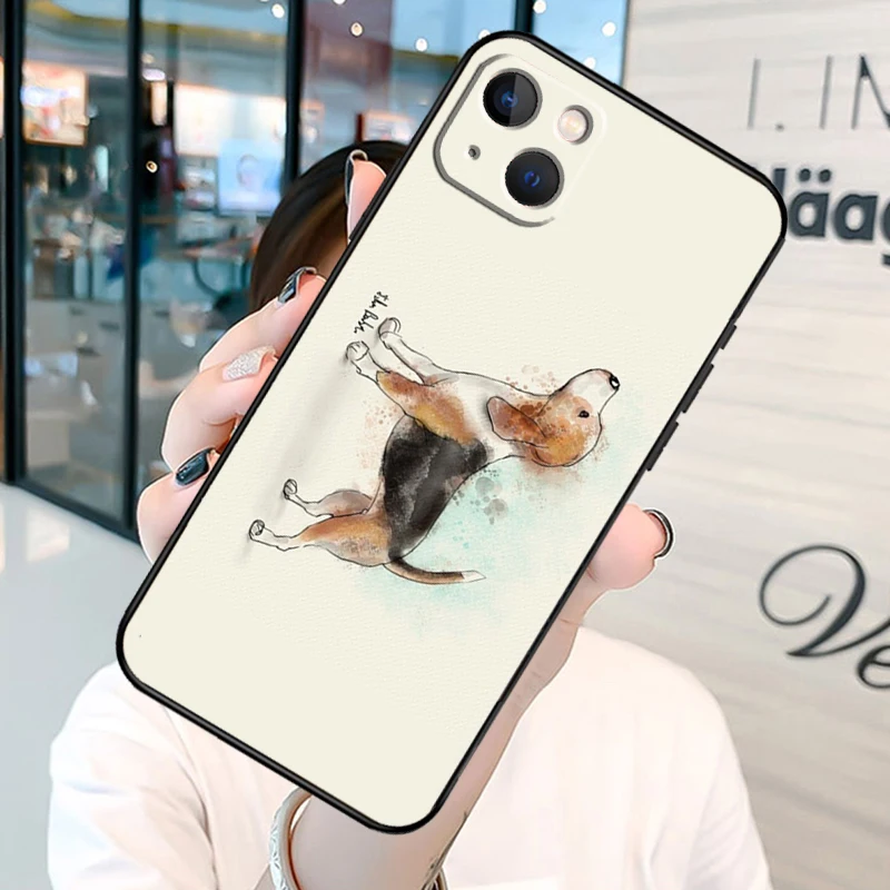 Beagle Dog Phone Case on For iPhone 13 12 11 14 15 Pro Max 8 7 Plus SE 2020 XR X XS MAX Soft Back Cover