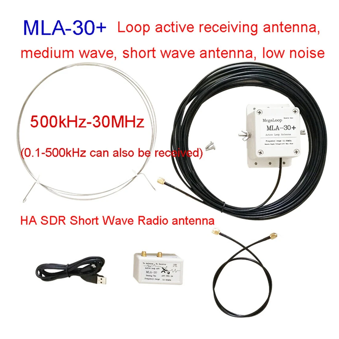 A26P MLA30+ MLA-30 MLA30 Plus Active Magnetic Loop Antenna HA SDR Short Medium Wave Radio Antenna Low Noise 500KHz-30MHz