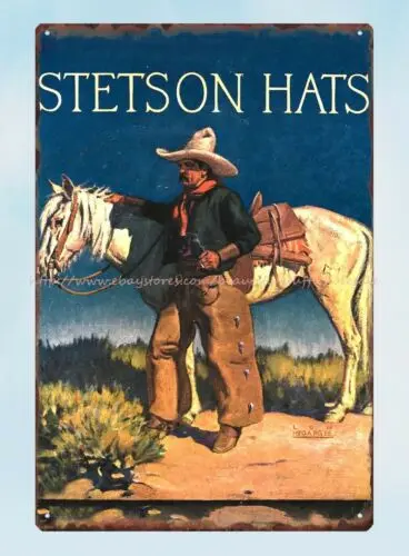 Stetson hats Ad metal tin sign wall art wallpaper