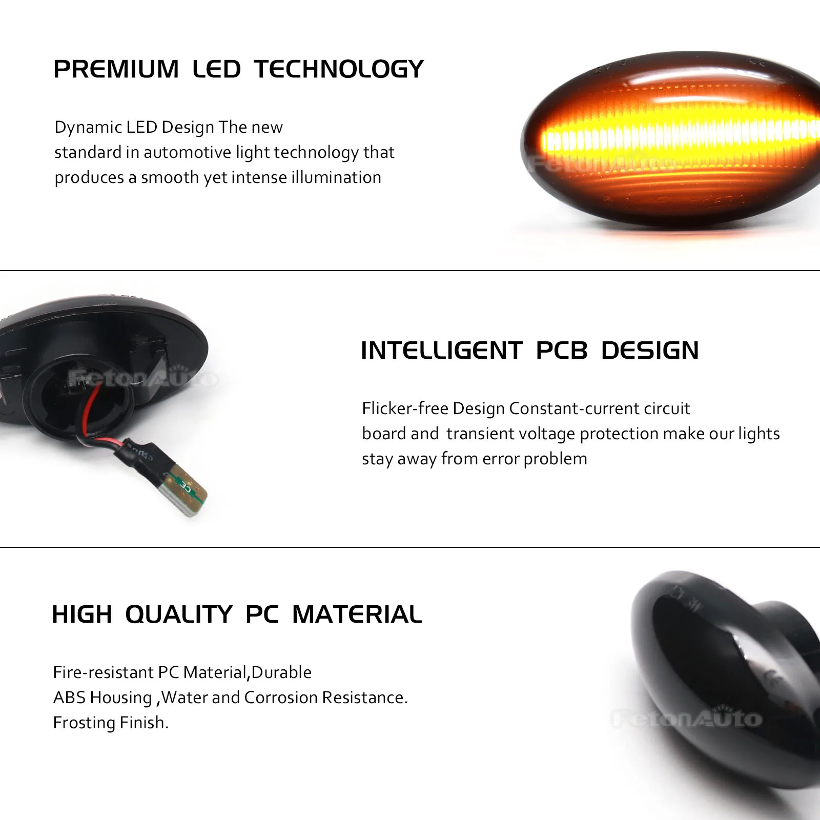 LED Side Marker Turn Signal Light Flowing Water Repeater Indicator  Dynamic Blinker For BMW Mini Cooper R50 R53 R52 image 2