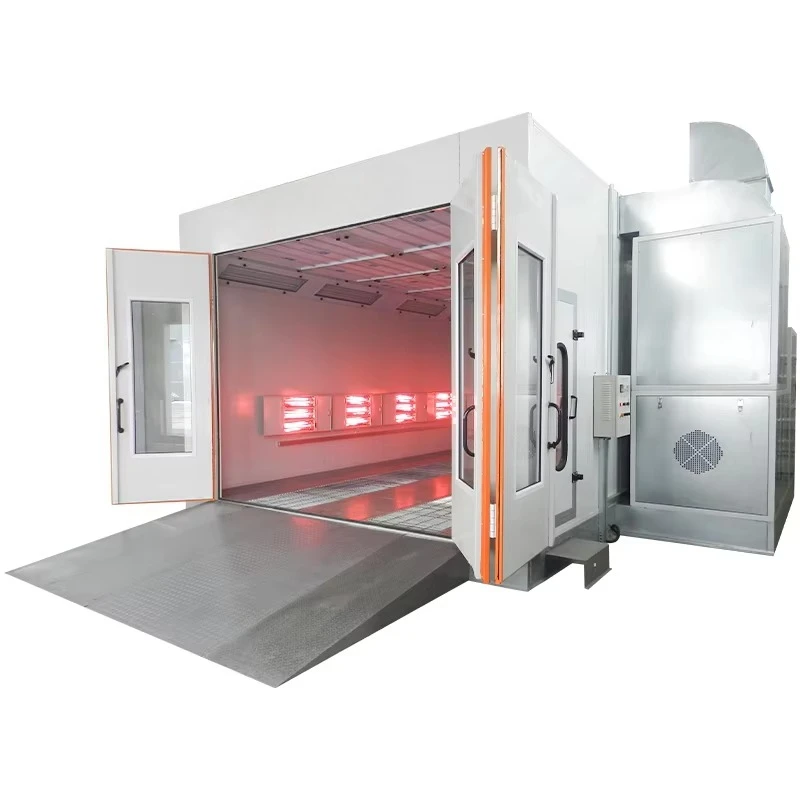 CE Approved Car Painting Spray Booths with Lighting, Baking Capability, 6.5KW Power, Environmental 3 Filter Process