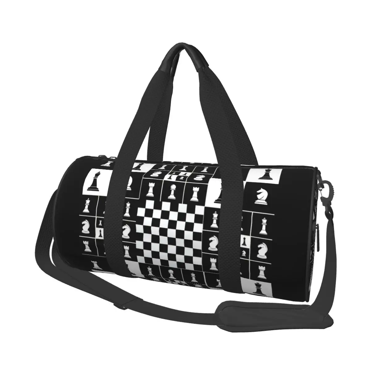 

Chess Pieces On Board Chessboard Large Duffle Gym Bag Waterproof Duffle Travel Bags Handbags Fitness bag