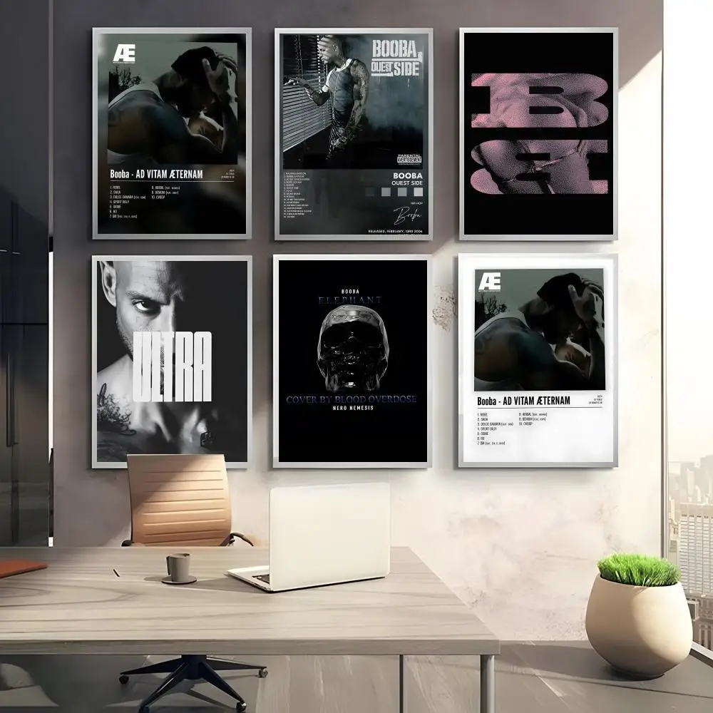 Legendary Gritty French Rapper B-Booba Poster HD art sticky wall waterproof home bedroom bar aesthetic decoration