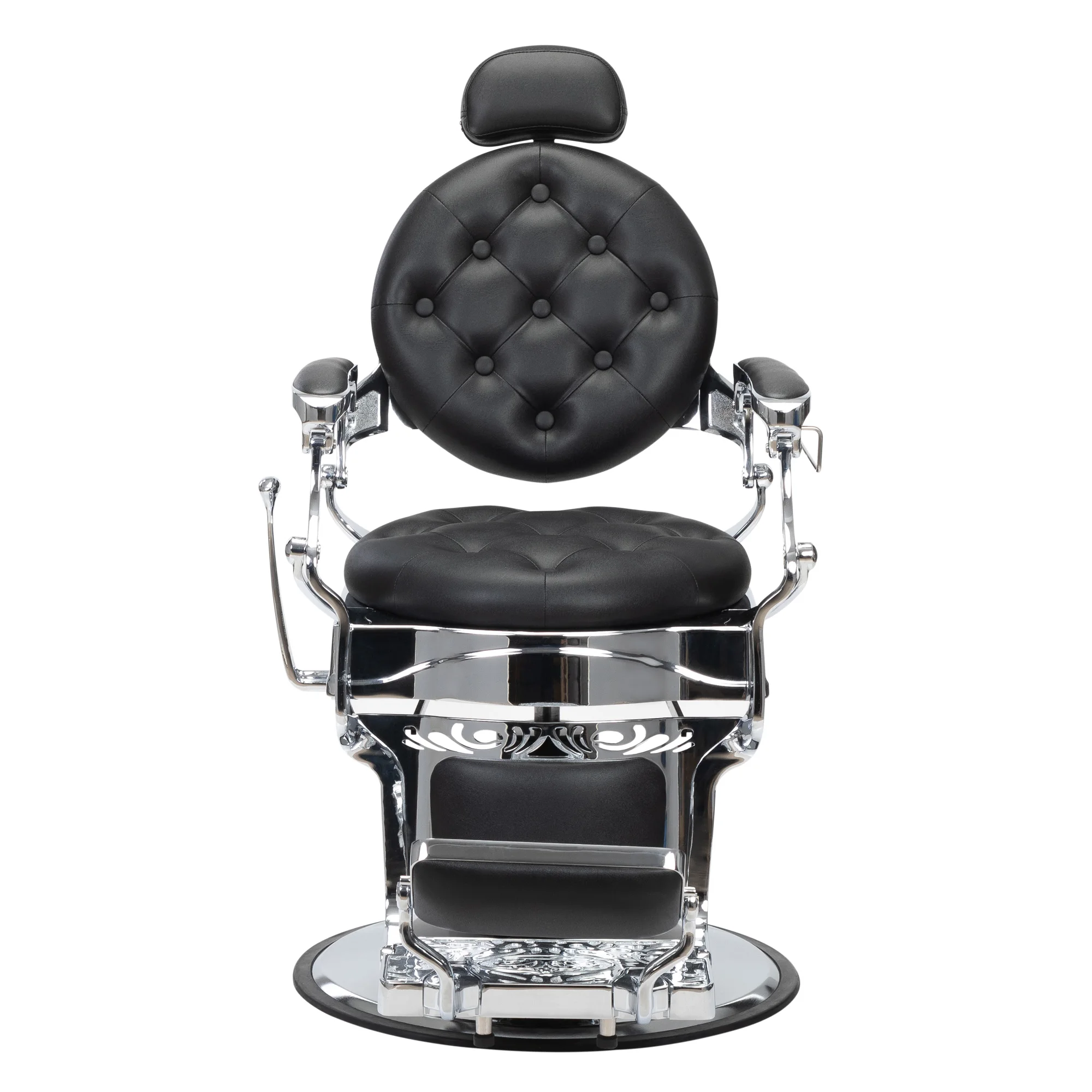 

Vintage Barber Chair, Heavy Duty Hydraulic Salon Chair, Recline Salon Chair, Beauty Spa Styling Equipment, Black + Silver