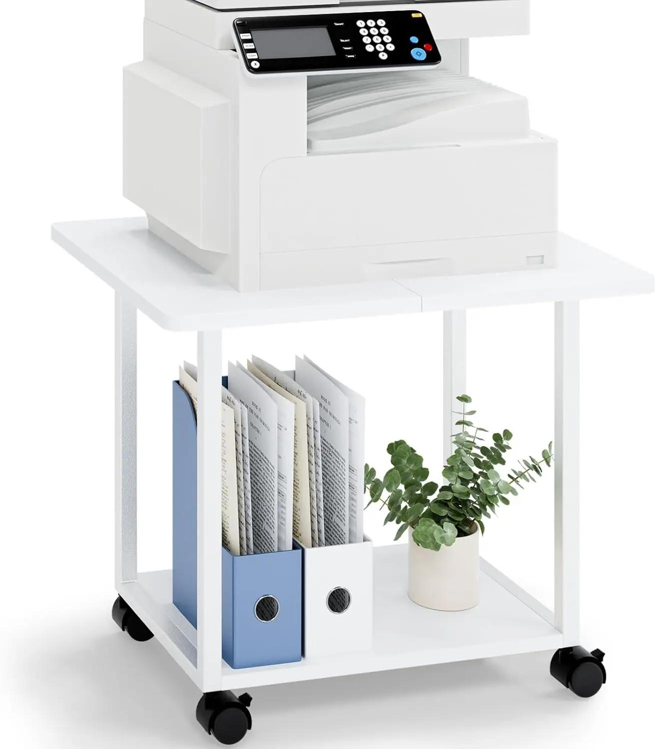 

Large Under Desk Printer Stand with Storage Shelf, Rolling Cart for Home Office, Heavy Duty Rack for Scanner Fax Machine