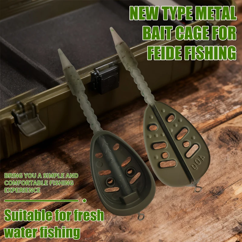 YOTO Small Zinc Alloy Bait Cages (20g/30g/40g Sizes) – Inline Feeder, Smooth & Lightweight in Water, Fish-Attracting Design view 3