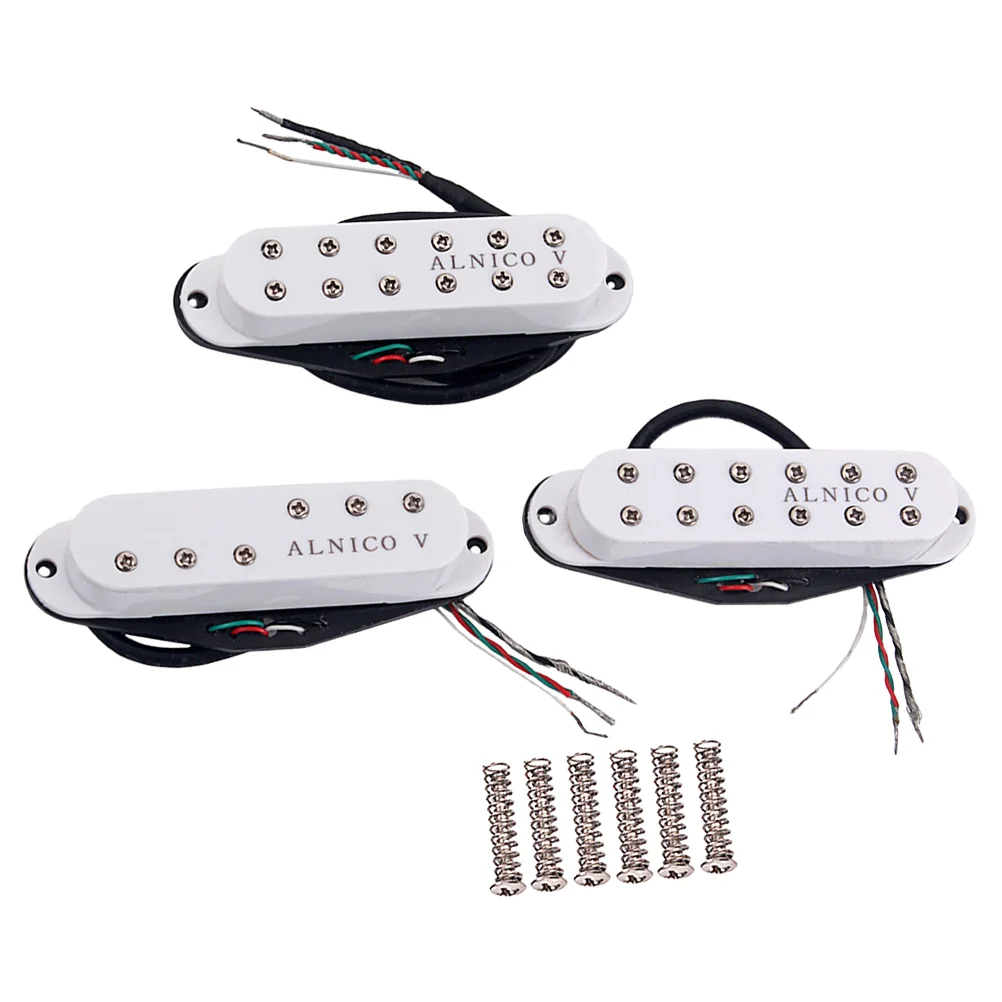 

3pcs Mini V Single Coil SSS Guitar Pickups Humbucker for Guitar Bass Musical Instrument GMN45 (White)