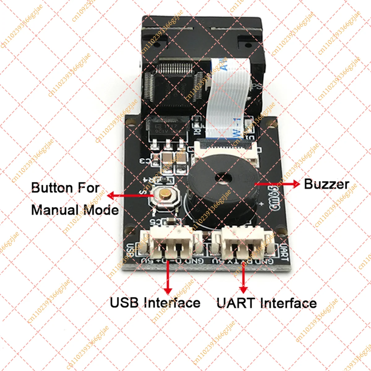 FY GM65 USB Wired Barcode Scanner 1D 2D Bar Code Reader QR Code Reader Module CMOS Buzzer for Reminding with Cable UART
