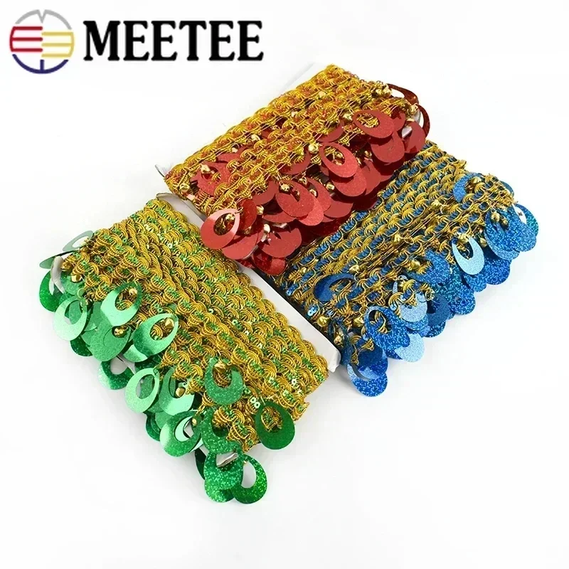 

Meetee 3/5/9M 6cm Pendant Sequins Tassel Lace Trims for Sewing Dance Dress Performance Clothes DIY Material Crafts Accessories