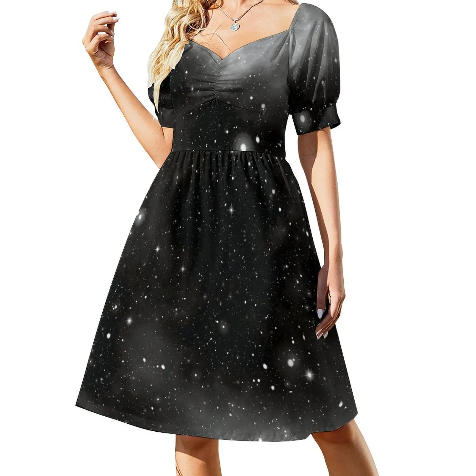 

Colorful Galaxy Short-Sleeved Dress party dresses woman Female dress