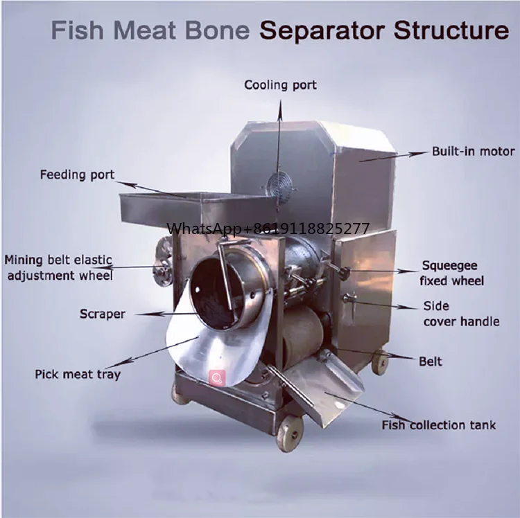 SUS304 Separation of shrimp meat from shrimp shells Crab shrimp fish deboning filleting machine / meat bone separator