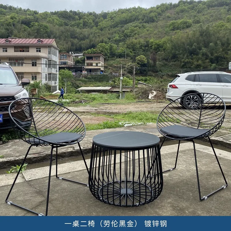 

Outdoor villa courtyard table and chair leisure afternoon tea garden chair combination bed and breakfast balcony