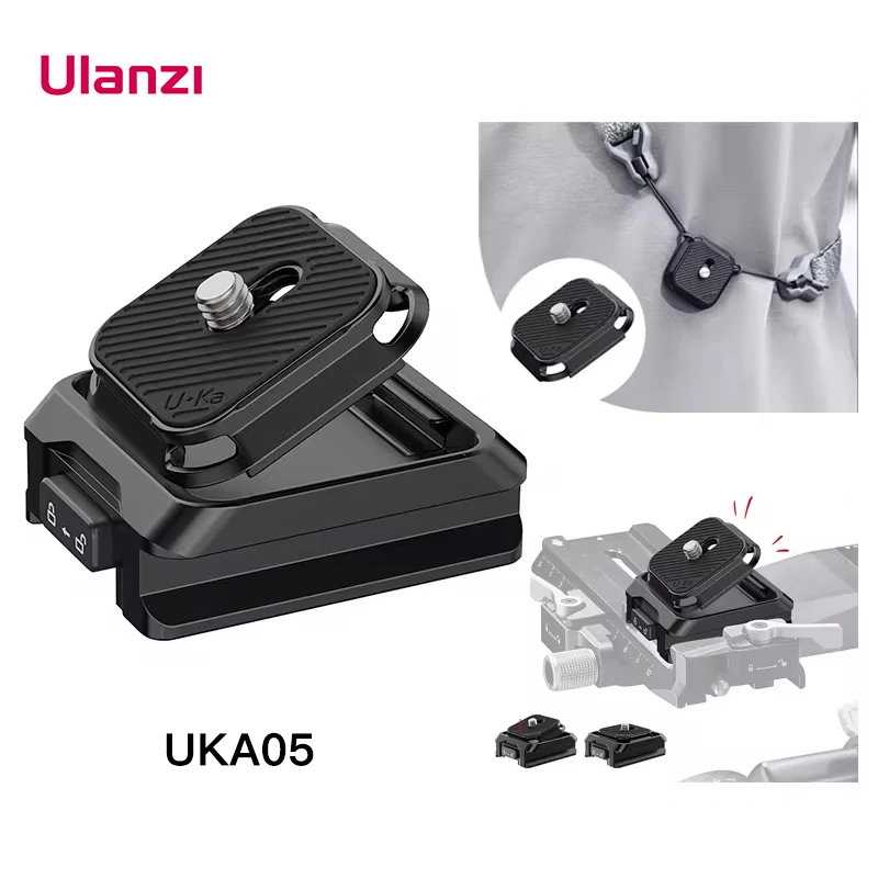 Ulanzi UKA05 Uka Quick Release Kit for DJI RS2/3/4 for Tripod Shoulder Strap Compatible for Uka&F38 Top Plate 20KG Max Load