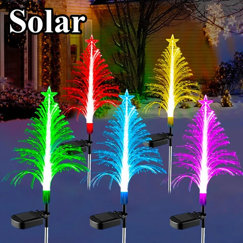 

Solar Garden Lights New Upgraded Outdoor Waterproof 7 Color Changing Star Solar Flower Lights for Yard Decor