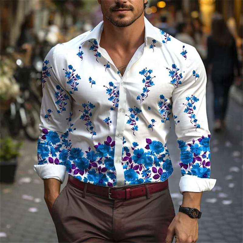 Fashionable Men's Casual Outdoor Shirt Floral Retro Hawaii New Soft Comfortable Design Men's New Xmas Hawaiian Shirt Hot Sale