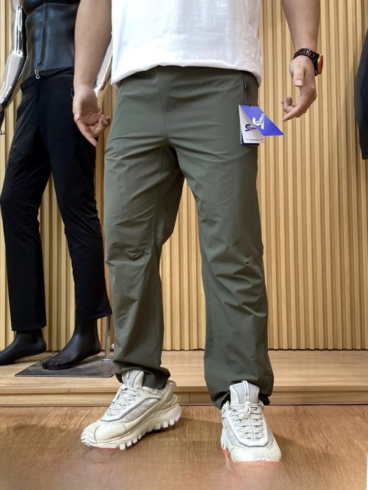 Comfortable Lightweight Men's Casual Pants Quick Dry 3D Tailoring Breathable Spring Summer Straight Leg Pants Nylon Fabric