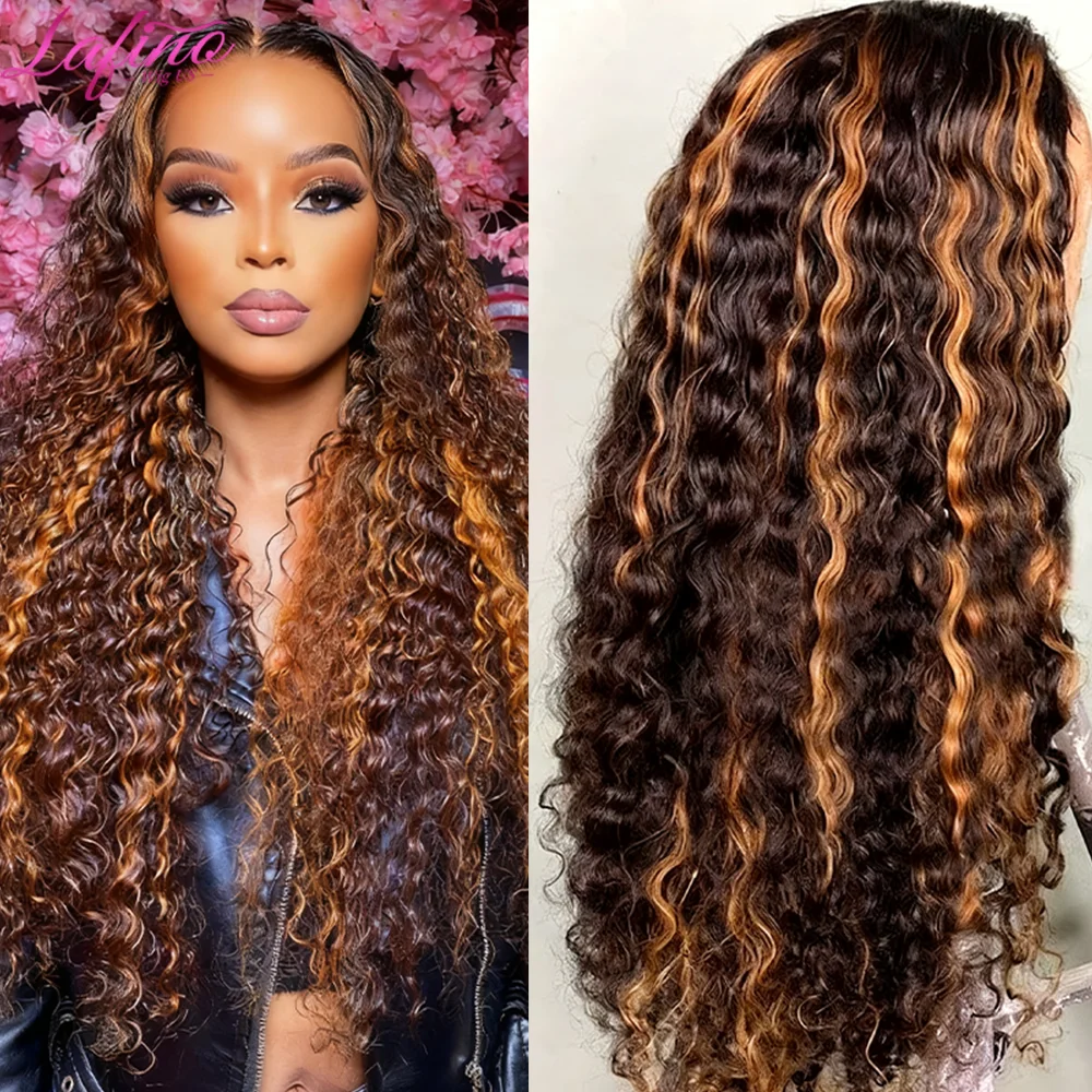 250% الكثافة 13x6 شعر مستعار مجعد موجة عميقة الباروكات 1b/30 أبرز شعر مستعار شعر الإنسان 13x4 الدانتيل أمامي موجة المياه باروكة من شعر طبيعي