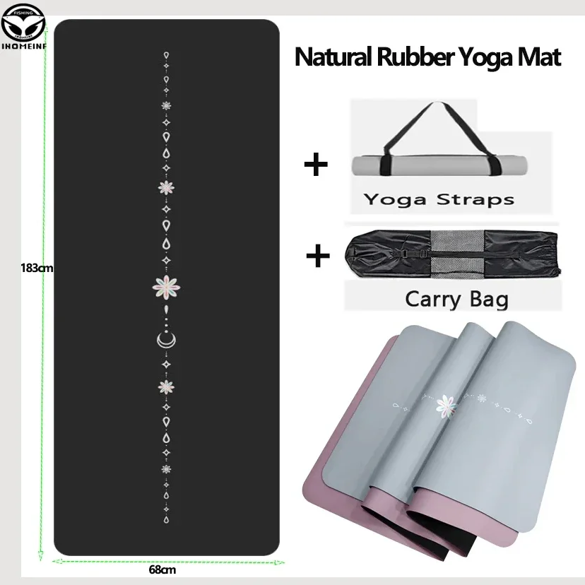 5mm Natural Rubber Yoga Exercise Mattress Colorful Eco-friendly Sweat-absorbent Non-slip Yoga Mat for Fitness Dance Yoga Pad