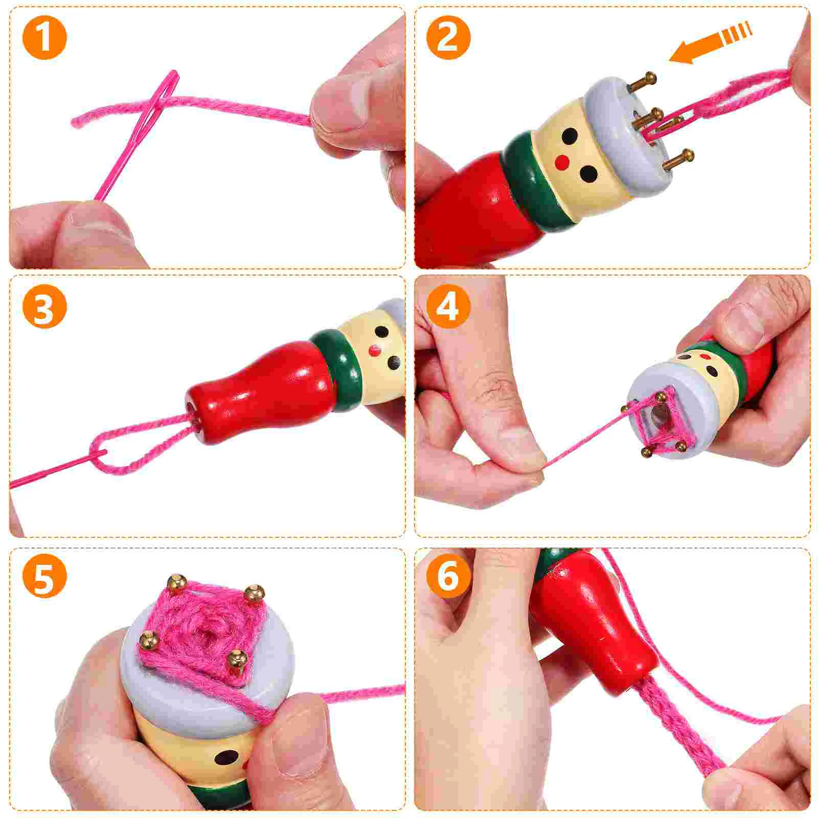 4 Pcs Knitted Set Knitting Machine Toy Yarn Wool Knitter Self Made Wooden Sewing Tools DIY Loom Maker