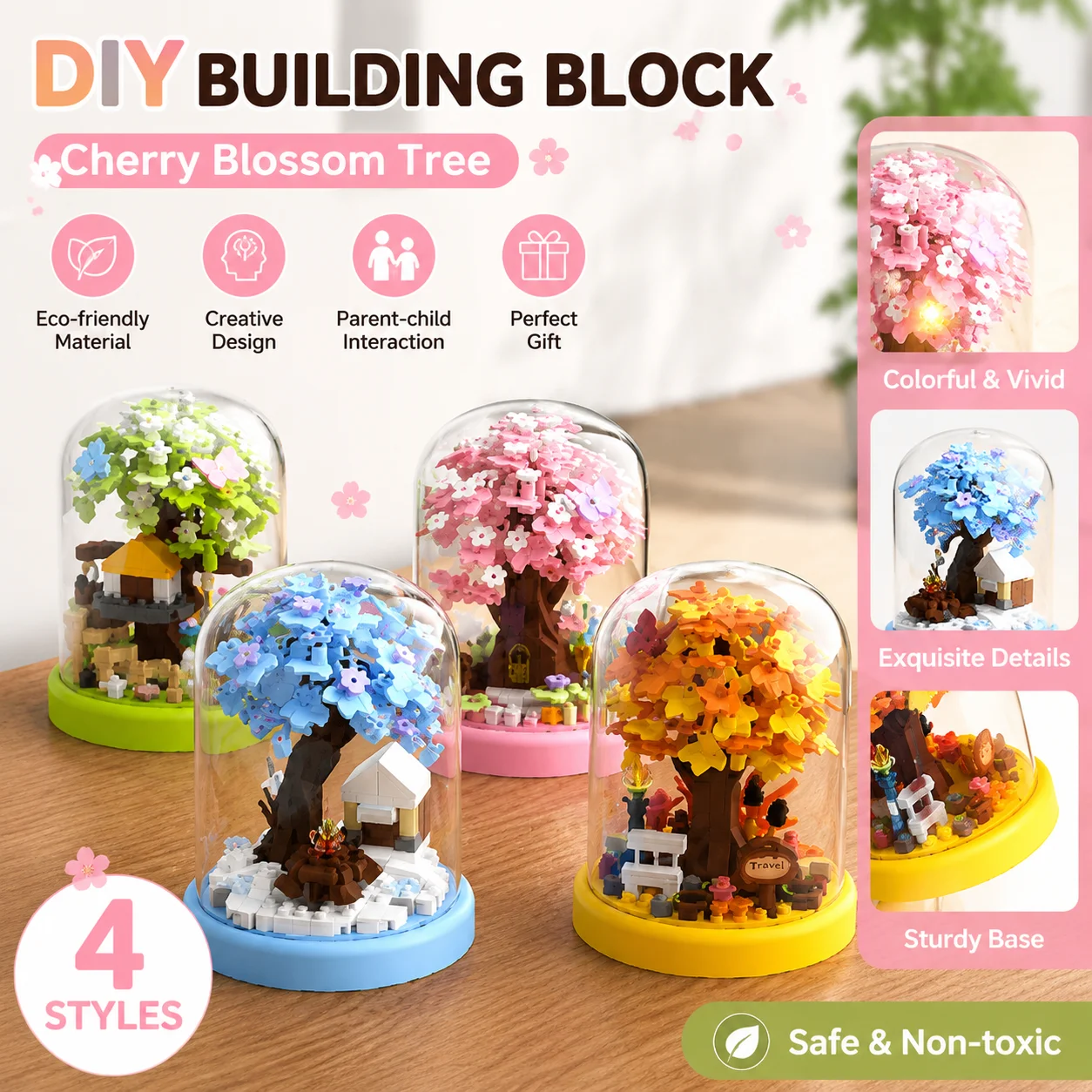 Bonsai Garden Lego - Mini Cherry Blossom Tree House Building