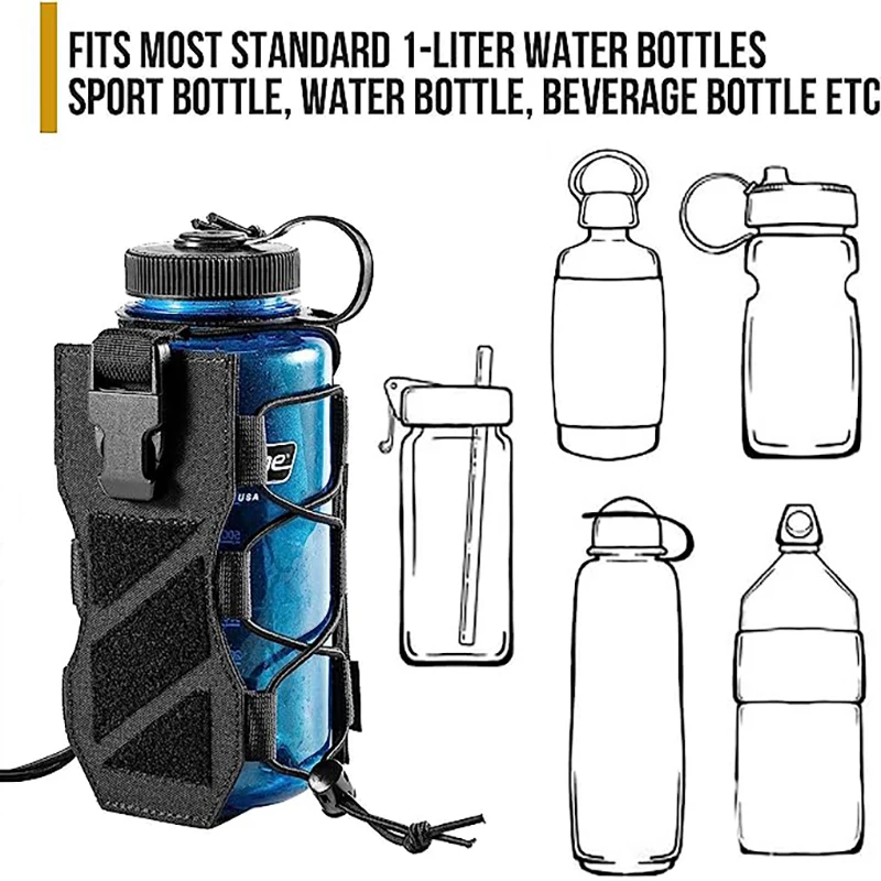 OneTigris Molle Water Bottle Holder 32oz Adjustable Water Bottle Holster  Pouch Lightweight Kettle Pouch Belt Bottle Carrier Bag