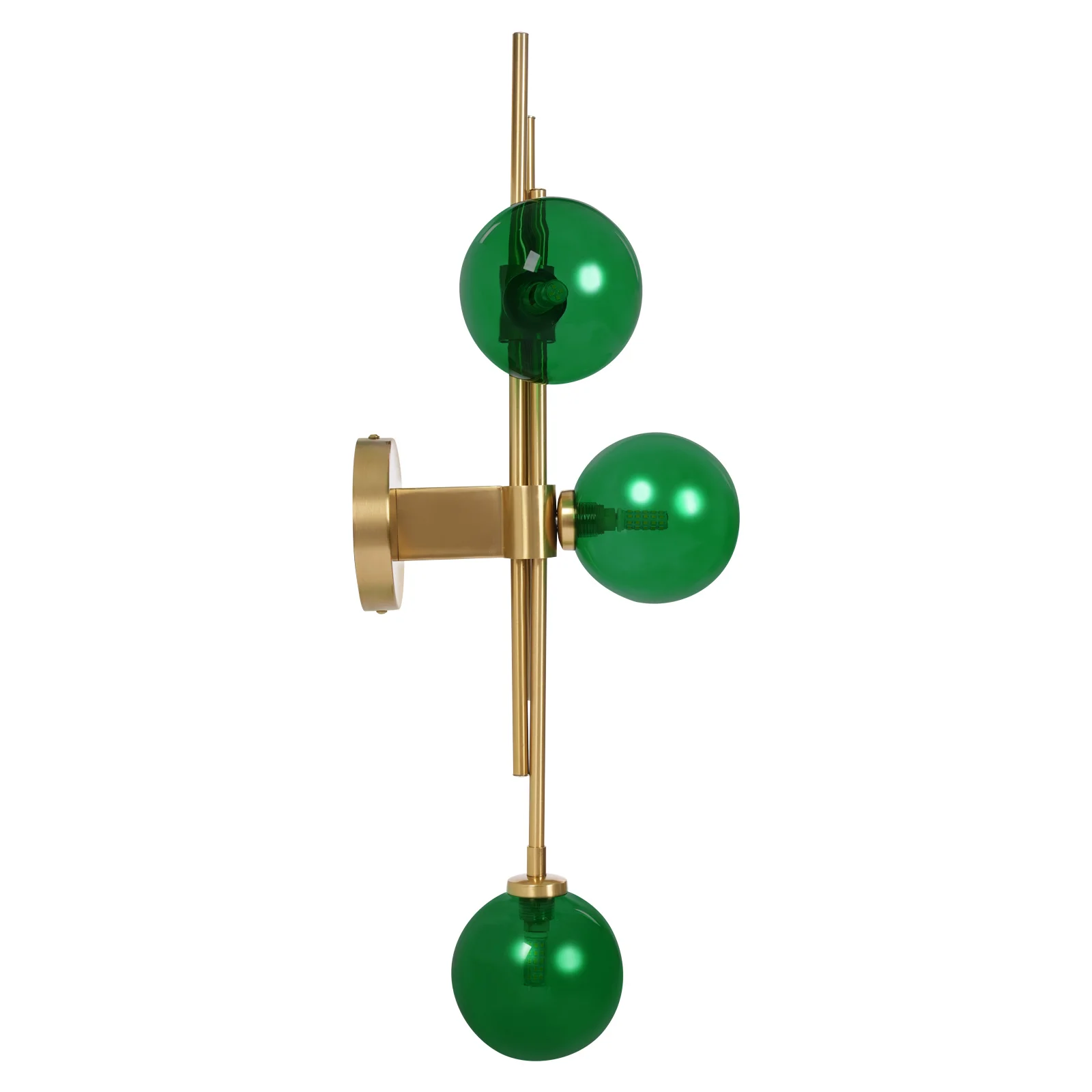 3* G9 LED Modern metal wall lamps, green glass spherical wall lamps, indoor wall lamps