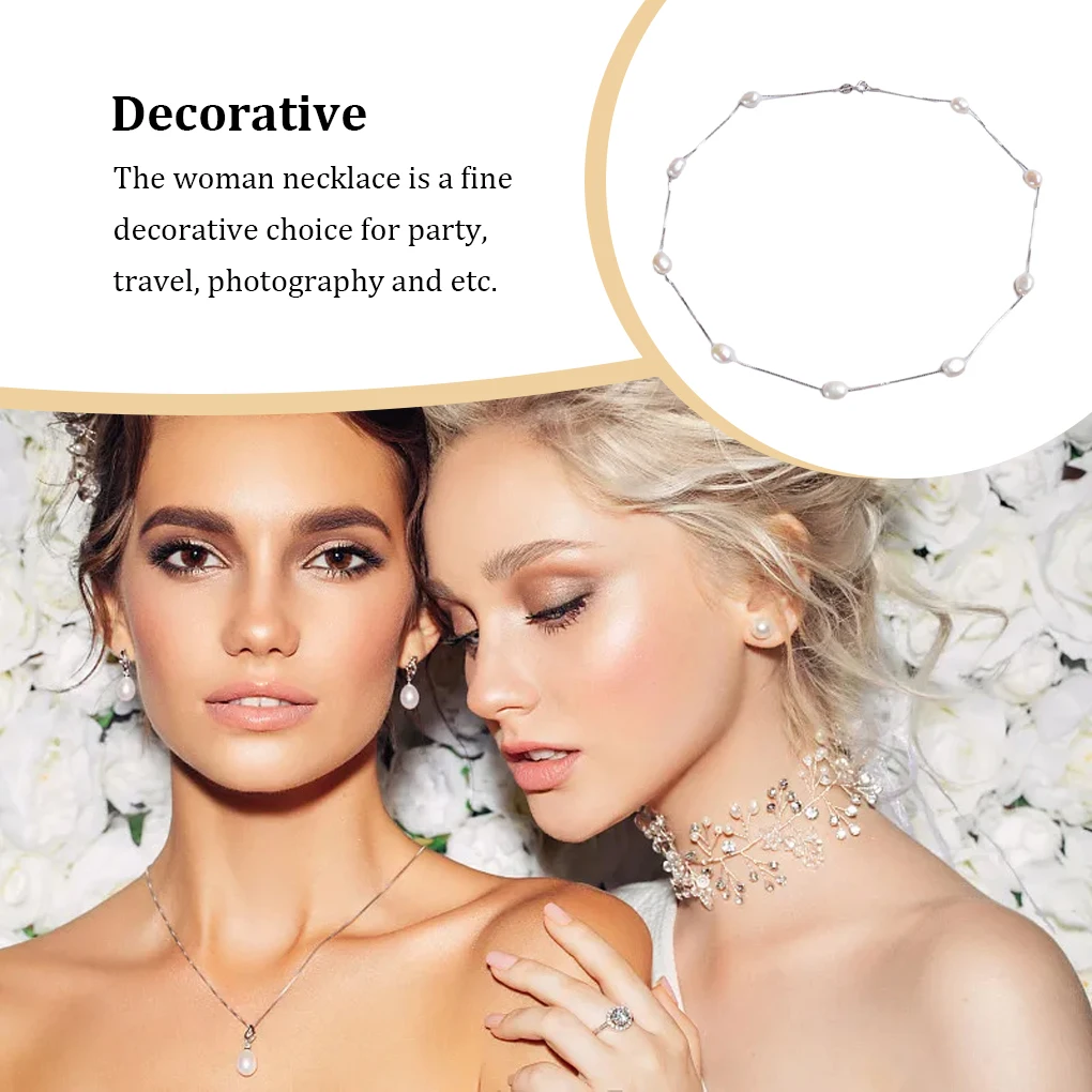 Women Pearl Necklace Replacement Portable Party Banquet Choker Birthday Gift