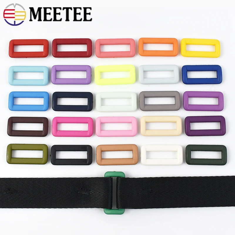 

20/50Pcs 15-30mm Plastic Square Ring Buckles for Bag Straps Waistband Clasps Webbing Adjuster Loops DIY Bags Sewing Accessories